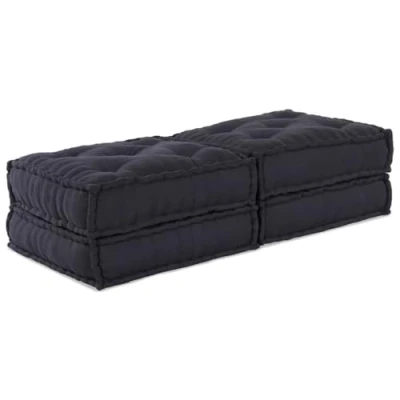 Afbeelding van vidaXL Poef Set van 2 Anthraciet Katoen 70 x 36 cm Modulair
