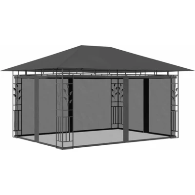 Afbeelding van Prieel met klamboe 180 g/m² 4x3x2,73 m antraciet