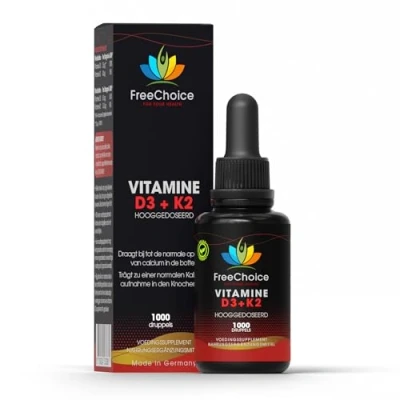 Afbeelding van FreeChoice Vitamine D3/K2 druppels 1000 hooggedoseerde