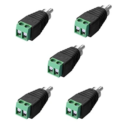 Afbeelding van S SIENOC 5x RCA kabel adapter terminalblok &gt; cinchstekker stekkeradapter klemmenblok&gt; stekker DC blok schroefverbinding 2 pins connectorkabel naar verbinding
