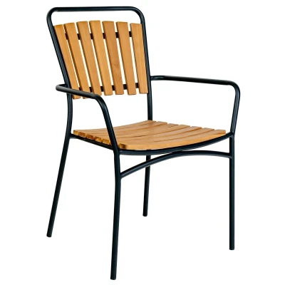 Afbeelding van House Nordic Cleveland Eetkmaerstoel Zwart/Teak