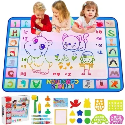 Afbeelding van CGBOOM Water Doodle Mat Aqua Magic Schilderen Grote 100x80 cm Tekening voor Kinderen met Pen Gereedschap Postzegels Accessoires