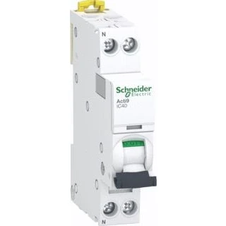 Afbeelding van Schneider installatieautomaat acti9 ic40 1p n 6a c curve 4500a 6ka ip20 din rail wit a9p52606