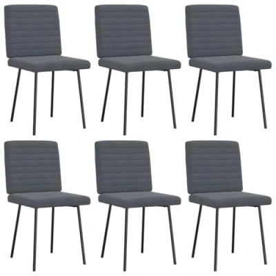 Afbeelding van vidaXL Eetkamerstoelen 6 st fluweel donkergrijs