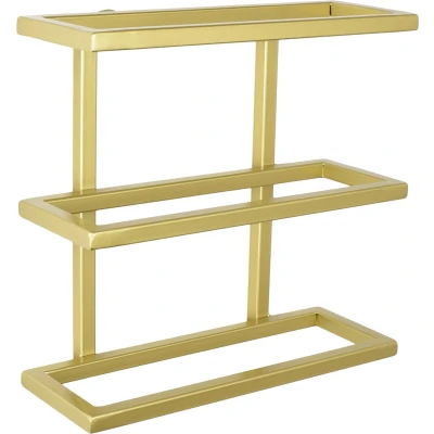 Afbeelding van LOFT42 Pinot Wandwijnrek 3 flessen Metaal Goud 26x27x11