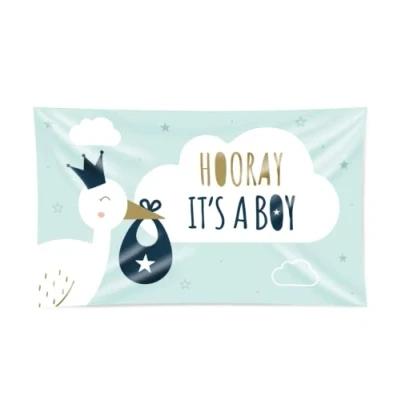 Afbeelding van Gevelvlag Hooray it&#039;s a Boy XXL 150x90cm