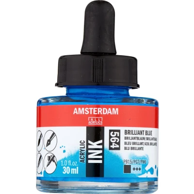 Afbeelding van Amsterdam Acrylic Ink Fles 30 ml Briljantblauw 564