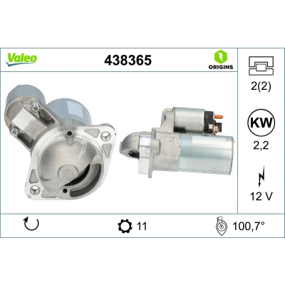 Afbeelding van Startmotor / Starter VALEO 438365