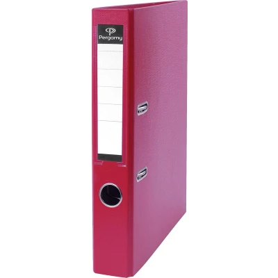 Afbeelding van Pergamy ordner, voor ft A4, uit PP en papier, zonder beschermrand, rug van 5 cm, bordeaux ordner