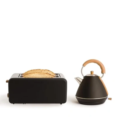Afbeelding van CREATE/PACK TOAST RETRO XL + KETTLE L/Broodrooster en Ketel zwart / 3 programmeerbare roostertijden, 1,7 L