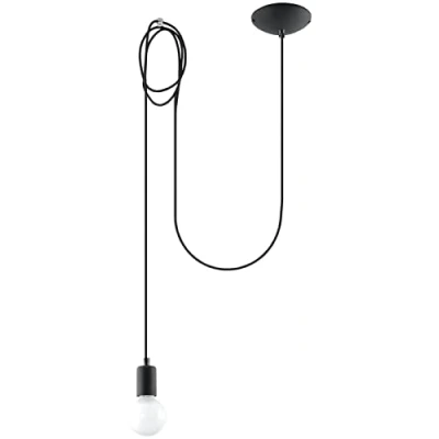 Afbeelding van Sollux Lighting Hanglamp EDISON 1 zwart