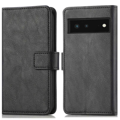 Afbeelding van Google Pixel 6 Hoesje Kunstleder iMoshion Bookcase Zwart Telefoonhoesje