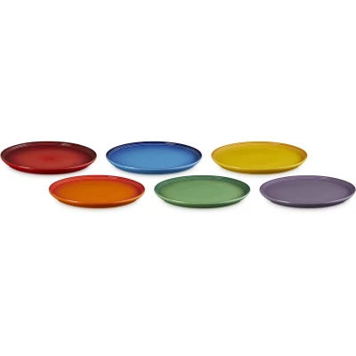 Afbeelding van Le Creuset Dinerborden Coupe Regenboog 27 cm Set Van 6 Stuks