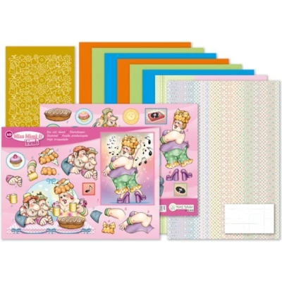 Afbeelding van MRJ Set Miss Mimi &amp; friends A5 for 3 complete cards
