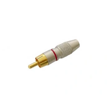 Afbeelding van Mannelijke Rca Plug Vergulde Stekker Rood per 4