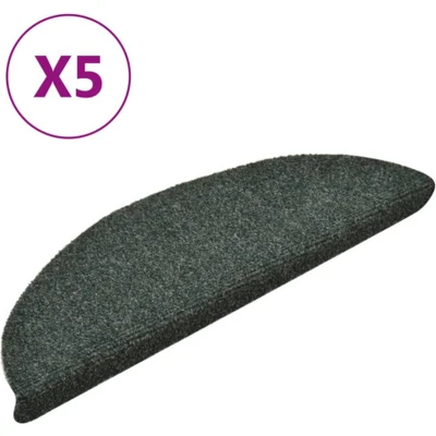 Afbeelding van vidaXL Trapmatten zelfklevend 5 st 56x17x3 cm naaldvilt groen