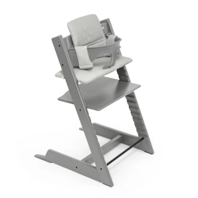 Afbeelding van Stokke Tripp Trapp Stoel Bundel met BabySet² Storm Grey en Kussen Nordic