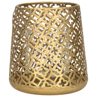 Afbeelding van Countryfield Luxe theelichthouder metaal goud D14 x H15 cm