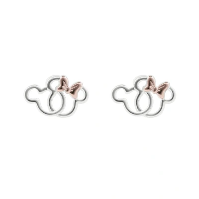 Afbeelding van Silver Plated Mickey and Minnie Mouse Silhouette Stud Earrings