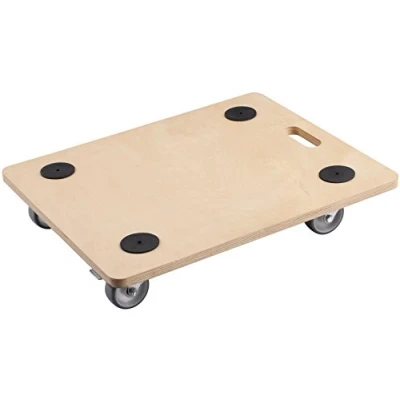 Afbeelding van Metafranc transportstep, multiplex, meubelroller, transporthulp voor verhuizing, rolwagen meubeltransport, houten kistroller, 590 x 490 mm