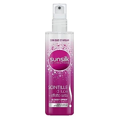 Afbeelding van Sunsilk, Acquaspray Lichtfunken, Glossy Spray mit sofortigem Glanz, Entwirren für Haare Arganöl, gegen Frizz Effekt, spendet Glanz helles Haar, 200 ml