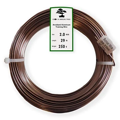 Afbeelding van Grow A bonsai Tree Geanodiseerd aluminium 2,0 mm trainingsdraad 250 g grote rol (95 voet) kies je maat en kleur (2,0 mm, bruin)