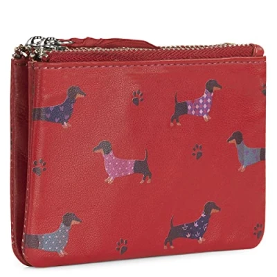 Afbeelding van SKPAT Portemonnee en Coin Purse: Stijlvolle Mini Met Rits Wallet. RFID bescherming, Rood