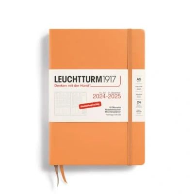 Afbeelding van LEUCHTTURM1917 370635 Academische weekplanner medium (A5) 2025, 18 maanden 07.2024 12.2025, hardcover, abrikoos, Duits