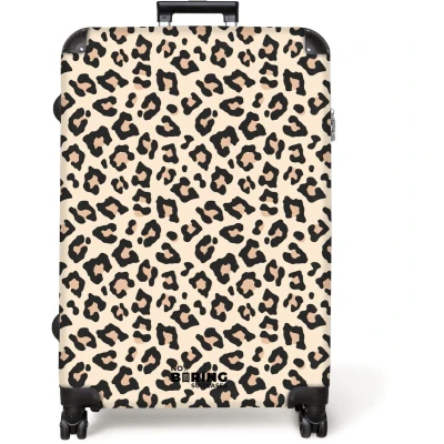 Afbeelding van NoBoringSuitcases.com® Koffer groot Reiskoffer lichtgewicht Beige luipaardvlekkenpatroon Rolkoffer met 4 wielen Grote trolley XL 98 liter bagage