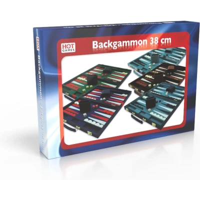 Afbeelding van Backgammonkoffer 38 cm. Zwart effen