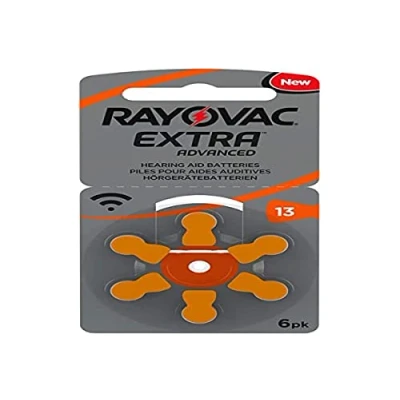 Afbeelding van Rayovac Varta Extra Advanced Zink lucht gehoorapparaatbatterij (in de maat 13 pack frustratievrij pack, met 60 batterijen, geschikt voor gehoorapparaten hoorversterker), oranje