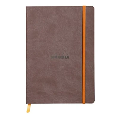 Afbeelding van Rhodiarama chocolat 14,8x21 ligné soft ivoire 117403C