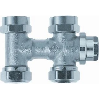 Afbeelding van Heimeier h onderblok recht brons vernikkeld 1 2 binnendraad 3 4 euroconus eenpijp hartafstand 50mm lengte 64mm 0534 50 000