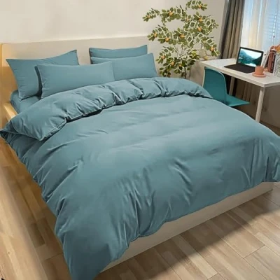 Afbeelding van Poligino Dekbedovertrek 250x200 cm met 2 Kussenslopen 50x80 Groen Microvezel Persoons Bedden Set Oeko TEX® Gecertificeerd