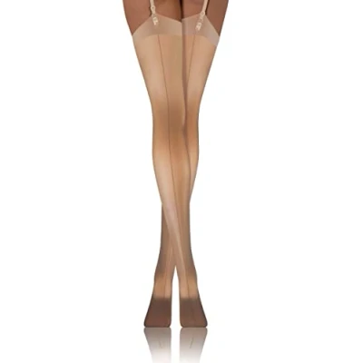 Afbeelding van Sesto Senso Vrouwen riem kousen 20 Den Seamed Sexy Kousen, Beige, XS S