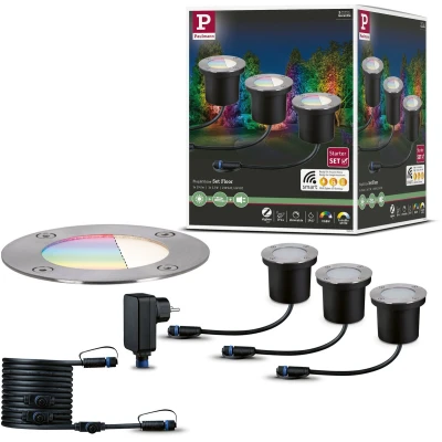 Afbeelding van Paulmann Boden Einbauleuchten Starterset RGBW 94275 Verlichtingssysteem Plug&amp;Shine ZigBee LED 3.6 W Warmwit Zilver