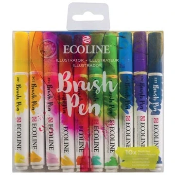 Afbeelding van Talens Ecoline Brush pen, etui van 10 stuks, illustrator