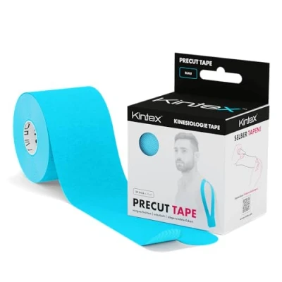 Afbeelding van kintex PreCut Kinesiologie Tape 20 strepen I of Y 25 cm x 5 per rol Strip, blauw, m EU