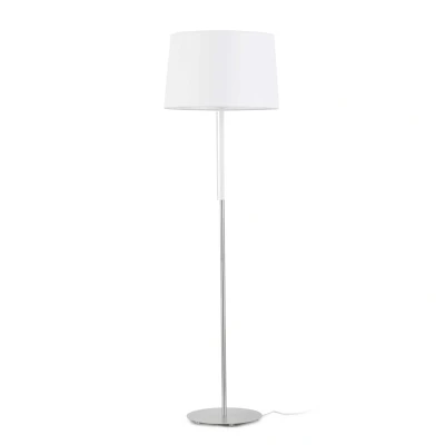 Afbeelding van Faro Lighting Volta 1 Light Vloerlamp Wit, Nikkel, E27