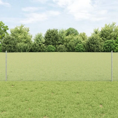 Afbeelding van vidaXL Omheining Posten 11 stuks U Channel 60 cm Gegalvaniseerd Staal, Hexagonale 0.6x25 m Staal