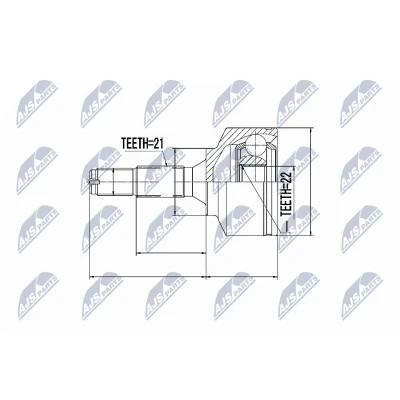 Afbeelding van Homokineet reparatie set, aandrijfas NTY NPZ CT 011