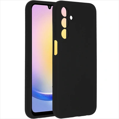 Afbeelding van Samsung Galaxy A25 Hoesje Siliconen en TPU (zacht) Accezz Backcover/Softcase Zwart Telefoonhoesje