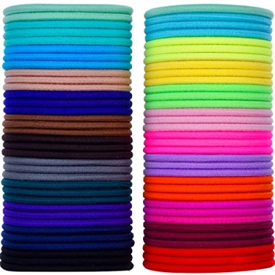 Afbeelding van Niet metalen elastische haarbanden, vlechtband, 3 mm, meerkleurig, 69 stuks.