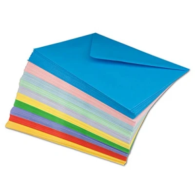 Afbeelding van Colours 4 you Serie DIN C6 enveloppen C5 vierkante kleurpakketten gemengde kleuren 50 Stück bont
