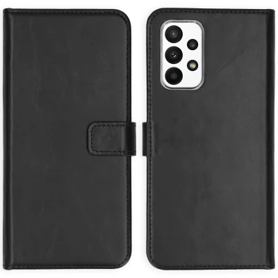 Afbeelding van Samsung Galaxy A23 (5G) Hoesje Echt leder Selencia Bookcase Zwart Telefoonhoesje