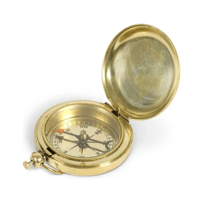 Afbeelding van Authentic Models Kompas Zakkompas Kompassen Vintage Mini Push Button Compass