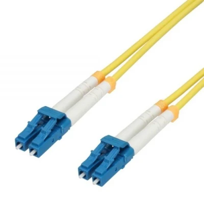 Afbeelding van LC Duplex Optical Fiber Patch kabel Single Mode OS2 geel / LSZH 5 meter InLine