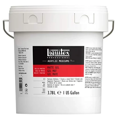 Afbeelding van Liquitex 5324 Professioneel mat gelmedium, verwijdert de glans van acrylverf, kan worden gebruikt als lijm voor collages 3,78 Liter Emmer