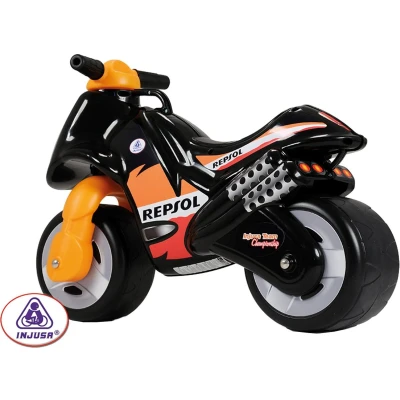 Afbeelding van Injusa Loopmotor Neox Repsol Oranje/Zwart 69 x 32 48 cm Incl. Draaghandvat Kunststof Max. Gewicht: 30 kg Voor Kinderen vanaf 1,5 jaar