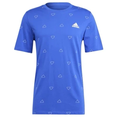 Afbeelding van adidas Heren Seasonal Essentials Monogram Graphic Tee, semi lucid blue, L Tall